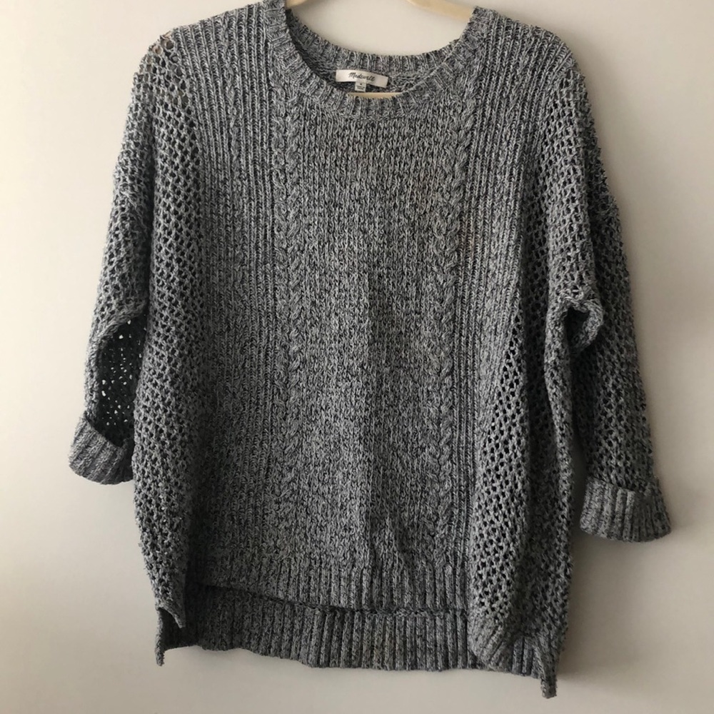 Madewell gray loose knit sweater